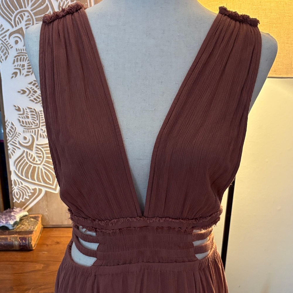 FREE PEOPLE Feel the Flava Fit and Flare Mini Dress Size Small Sunset Pink - Picture 4 of 14
